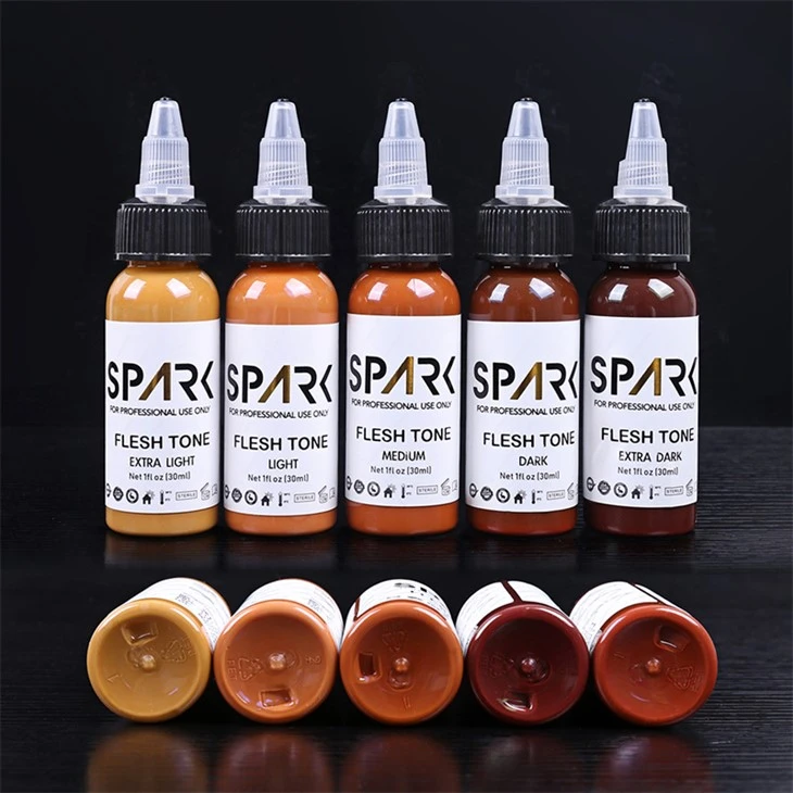 Skin Color Tattoo Ink Series Spark Tattoo Ink Tattoo Ink Set för täckande blandning av kosmetiska tatueringar