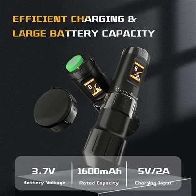 Kontinuerligt justerbar Stoke Dual Battery Wireless Tattoo Machine Pen