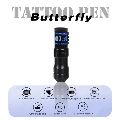Sladdlös tatueringspistol med 2000mAh Japan metallmotor lång batteritid