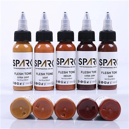 Pigment Tattoo Ink 1OZ Hudfärg För Cover Ups Blandning Kosmetiska tatueringar Spark Tattoo Ink Tattoo Ink Svart