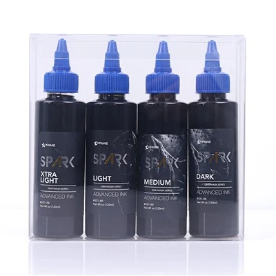 Spark nyaste 4oz*4 grå tvättuppsättning vattentät tillfällig tatueringsfärg