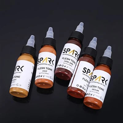 Spark Tattoo Ink Skin Color Set 1oz 5 stycken för omslag för blandning av kosmetiska tatueringar Beauty & Personal Care Product