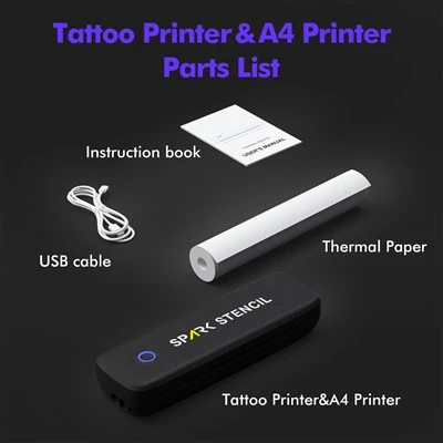 Trådlös Bluetooth tillfällig tatueringsöverföringsmaskin stencil typ