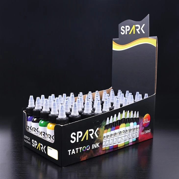 Spark Organic 0,5 oz snabb torr långvarig designtatuering Tattoo Ink Permanent Makeup Pigment för kroppskonst