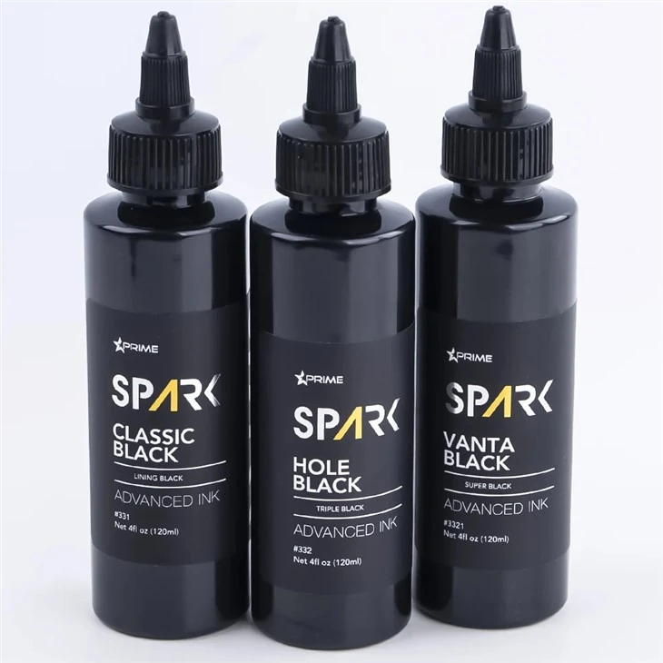 Spark Permanent 3 Series Classic Black/Hole Black/Vanta Black Custom Model Deep Black Tattoo Ink för tatuering