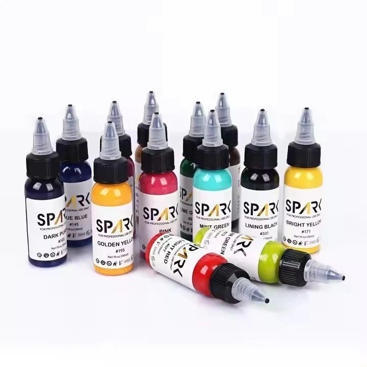 Spark Premium Organic Long - Varaktig ljusfärg Permanent tatueringsfärg för tatuering och kroppskonst