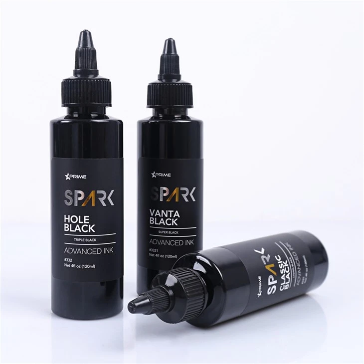 Hål Svart 4OZ Trippel Svart Bläck Serie Gnista Tatuering Bläck Tatuering Bläck Svart Ljus