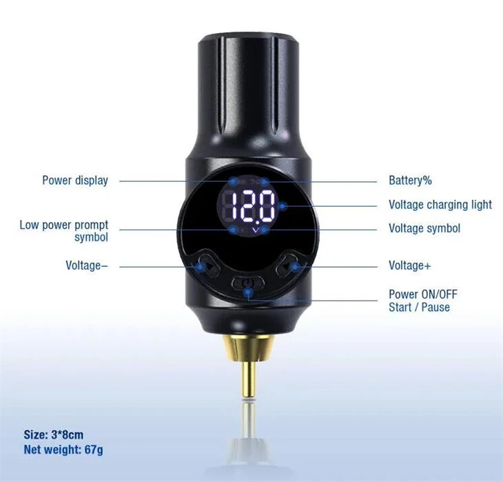 RCA MINI Tattoo Batteri Trådlös Tattoo Strömförsörjning