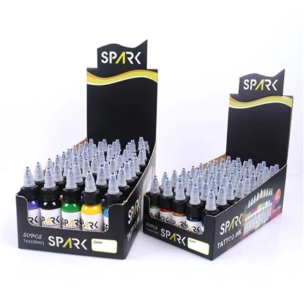 50 färguppsättningar Tattoo Ink Black Light Tattoo Ink Spark Original