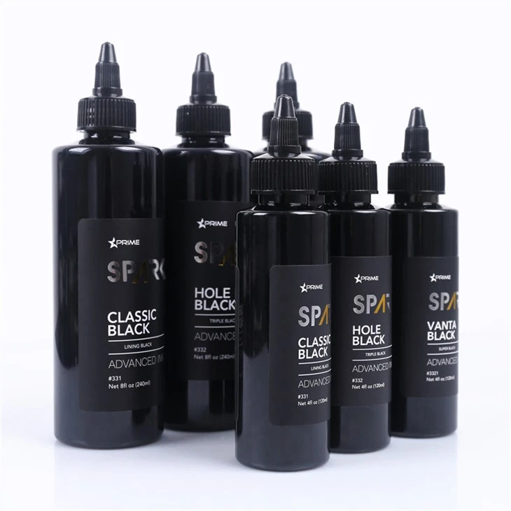 Triple Black 8OZ Hål Black Black Ink Series Spark Tattoo Ink Tattoo Ink Set