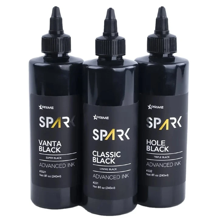 Tatuering Bläck 8 Oz Super Svart Svart Bläck Serie Vanta Svart Gnista Tatuering Bläck Bläck Set